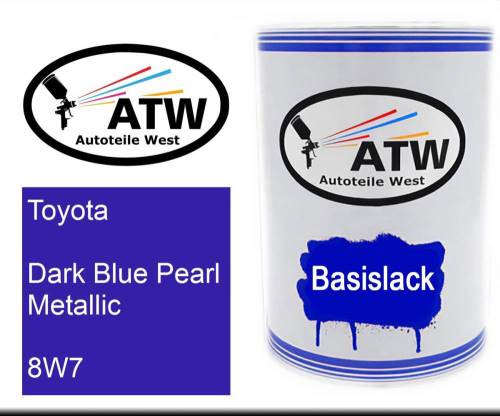 Toyota, Dark Blue Pearl Metallic, 8W7: 500ml Lackdose, von ATW Autoteile West.